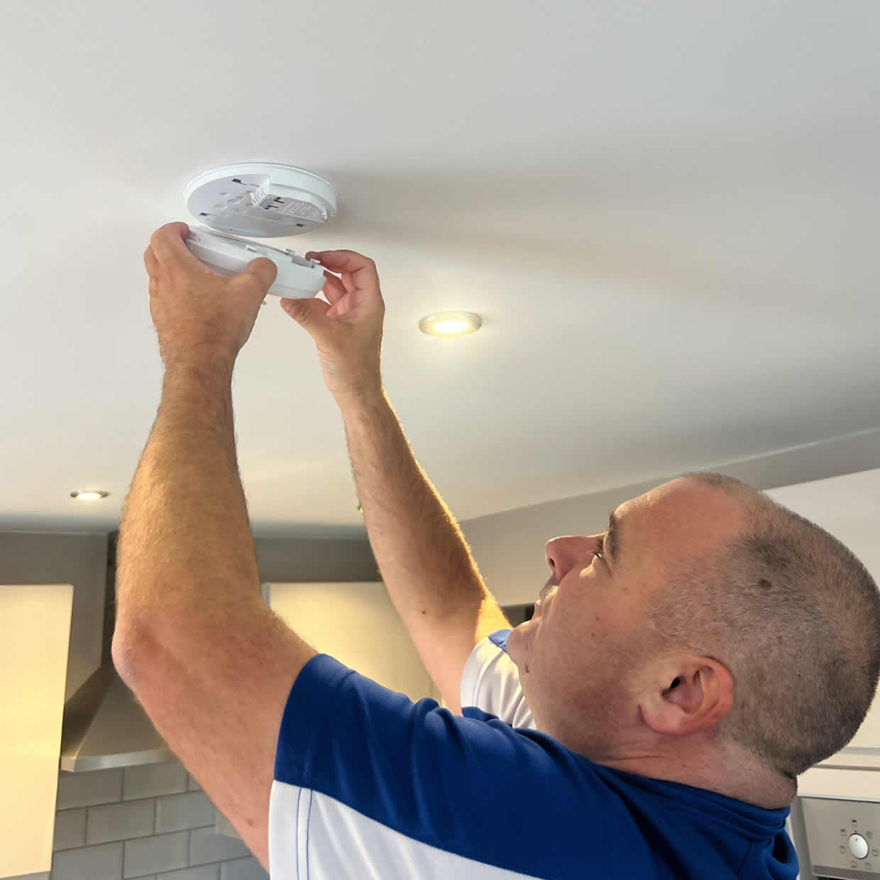 Smoke alarm providing fire safety protection in a Hamilton home